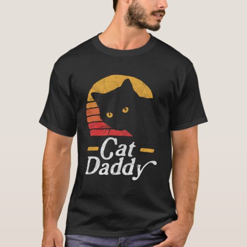 Cat Daddy Eighties Style Cat Distressed T_Shirt