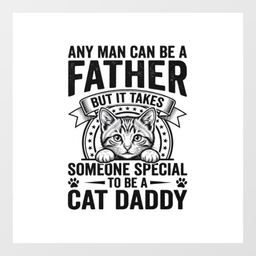 Cat Daddy Father Quote Vintage Engraving T-Shirt D Floor Decals