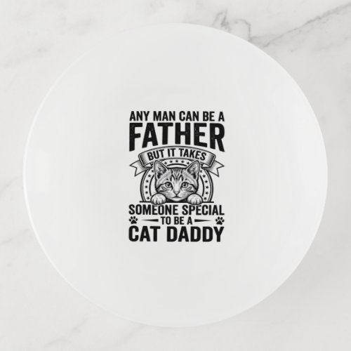 Cat Daddy Father Quote Vintage Engraving T-Shirt D Trinket Tray