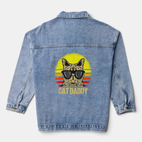 Cat Daddy Fathers Day Cat Dad Mens  Denim Jacket