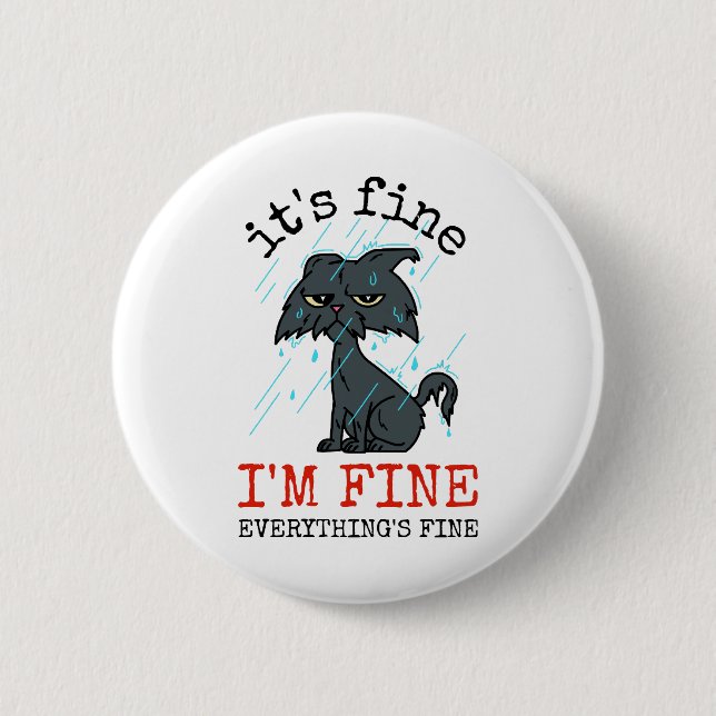 Cat daddy fathers day gift button (Front)