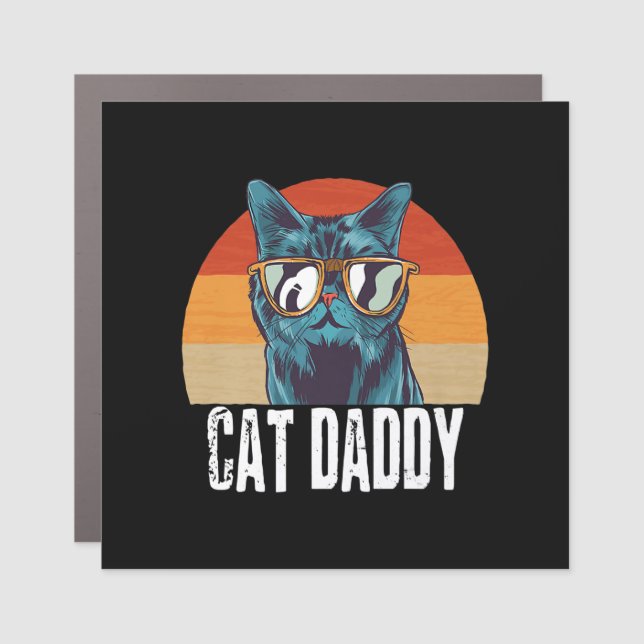 Cat Daddy | Funny Cat Gift For Fathers Day Car Magnet (Front)