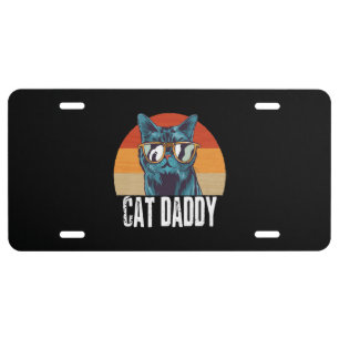 Cat Daddy Funny Cat Gift For Fathers Day License Plate
