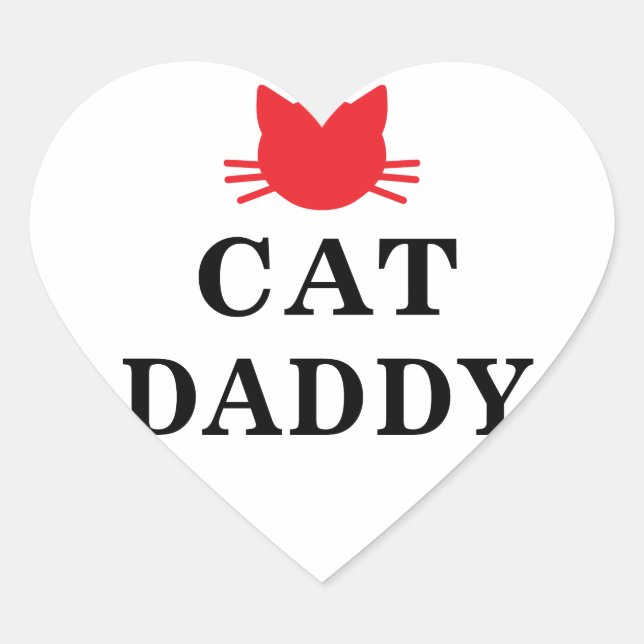 Cat Daddy Heart Stickers (Front)