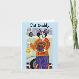 Cat Daddy HIppie Tuxedo Cat Invitation