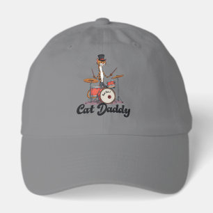 Cat Daddy Jazz Music Drummer Musician Tabby Cats Hat