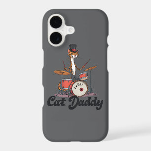 Cat Daddy Musician Drummer   Tabby Cats Art Phone iPhone 17 Case