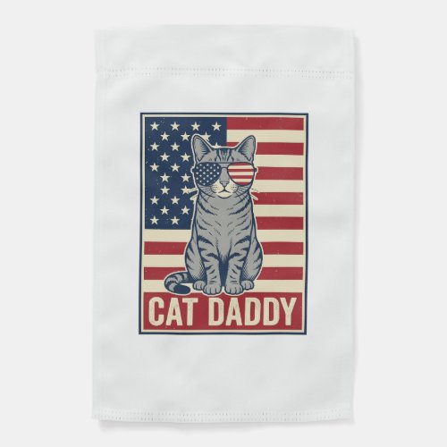 Cat Daddy Patriotic Cat Vector Design_1 Garden Flag