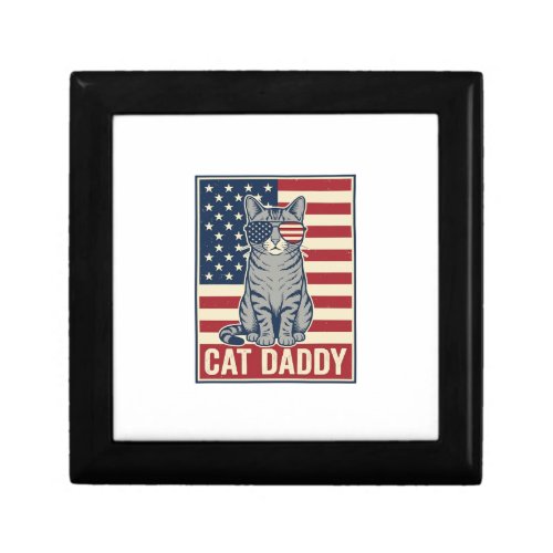 Cat Daddy Patriotic Cat Vector Design_1 Gift Box
