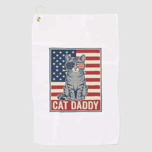 Cat Daddy Patriotic Cat Vector Design_1 Golf Towel