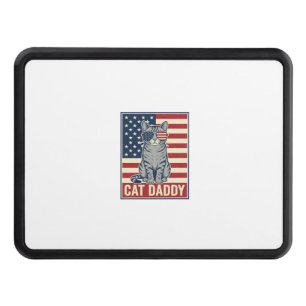 Cat Daddy Patriotic Cat Vector Design_1 Hitch Cover