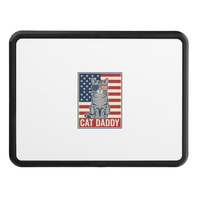 Cat Daddy Patriotic Cat Vector Design_1 Hitch Cover (Front)
