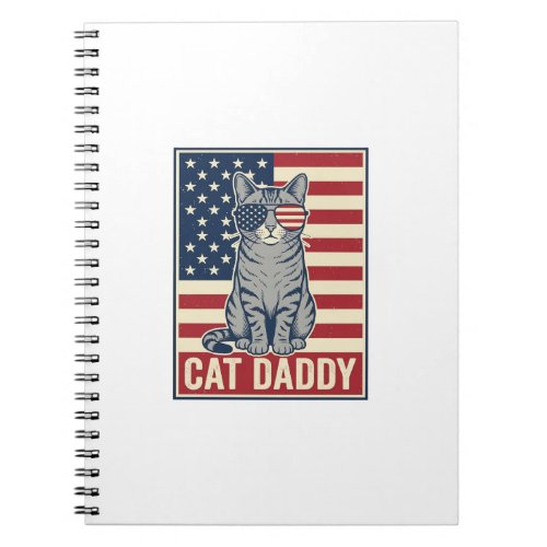 Cat Daddy Patriotic Cat Vector Design_1 Notebook