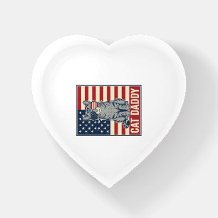 Cat Daddy Patriotic Cat Vector Design_1 Paperweight