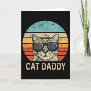 Cat Daddy Retro Cat Sungles Cool Cat Dad Gift Fath Card