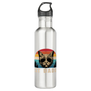 Cat Daddy Retro Vintage Funny Daddy Father's Day Stainless Steel Water Bottle