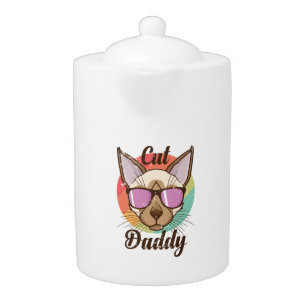 Cat Daddy Siamese Cat Pet Male Cat Teapot