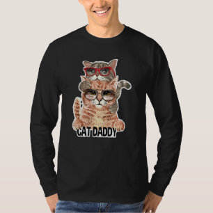 Cat Daddy Sungglasses Best Cat Dad Ever Kitten Fat T-Shirt