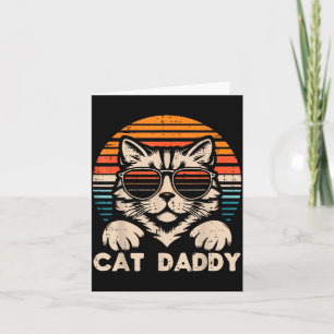 Cat Daddy Sungles Sunset Retro Fur Dad Papa Kitten Card