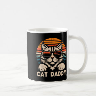Cat Daddy Sungles Sunset Retro Fur Dad Papa Kitten Coffee Mug