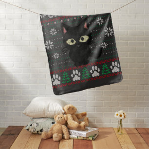 Cat Daddy Ugly Christmas Sweater Pajama Kitty Cat Baby Blanket