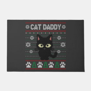 Cat Daddy Ugly Christmas Sweater Pajama Kitty Cat Doormat