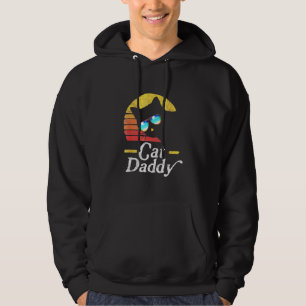 Cat Daddy Vintage 80s Cat Retro Sunglasses Distres Hoodie