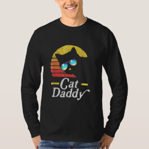 Cat Daddy Vintage 80s Cat Retro Sunglasses Distres T-Shirt