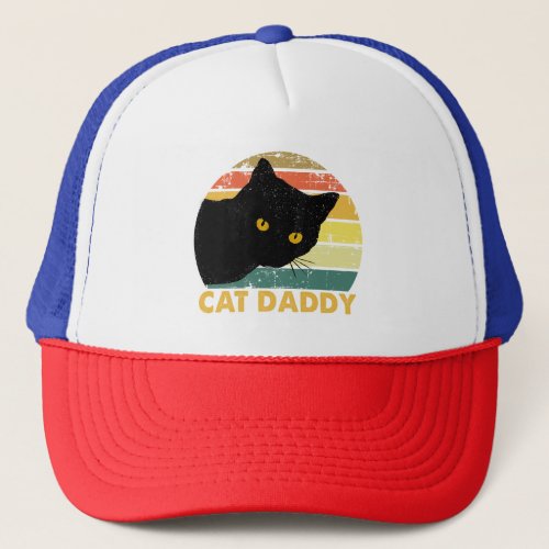 Cat Daddy Vintage Cat 80s Retro Style For Men Val Trucker Hat