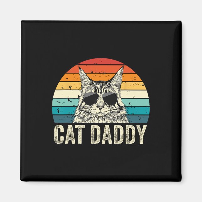 Cat Daddy Vintage Distressed Maine Coon Cat Dad  Magnet (Front)