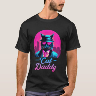 Cat Daddy Vintage Eighties 80s Style Cat Dad Men T-Shirt