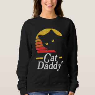 Cat Daddy Vintage Eighties Cat Retro Distressed Sweatshirt