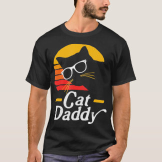 Cat Daddy Vintage Eighties Style Cat Hipster Glass T-Shirt