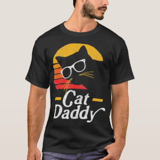 Cat Daddy Vintage Eighties Style Cat Hipster Glass T-Shirt