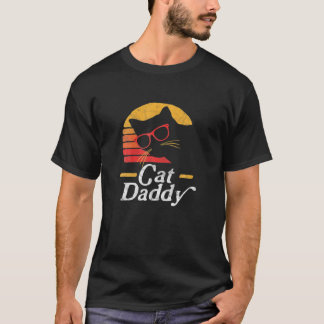 Cat Daddy Vintage Eighties Style Cat Hipster Glass T-Shirt
