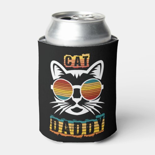 Cat Daddy Vintage Eighties Style Cat Retro Can Cooler