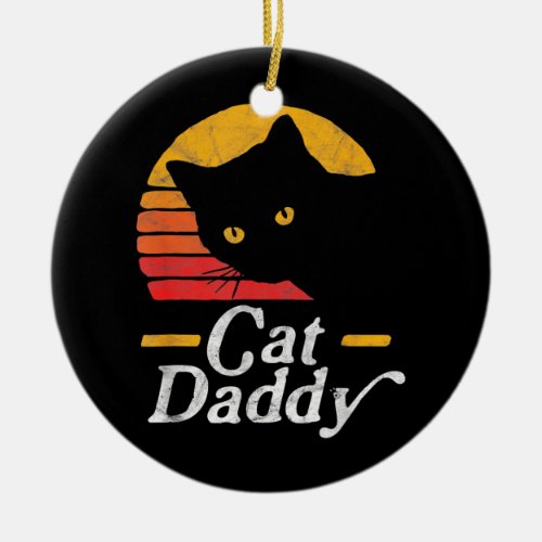 Cat Daddy Vintage Eighties Style Cat Retro Ceramic Ornament