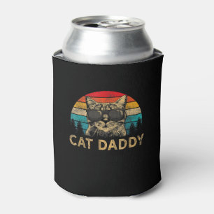 Cat Daddy Vintage Eighties Style Cat Retro Distres Can Cooler