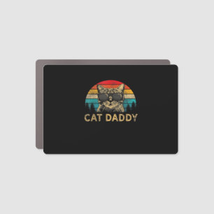 Cat Daddy Vintage Eighties Style Cat Retro Distres Car Magnet