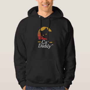 Cat Daddy Vintage Eighties Style Cat Retro Distres Hoodie