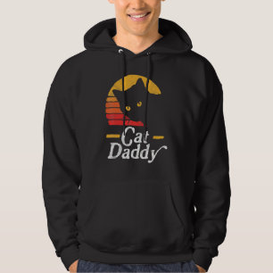 Cat Daddy Vintage Eighties Style Cat Retro Distres Hoodie