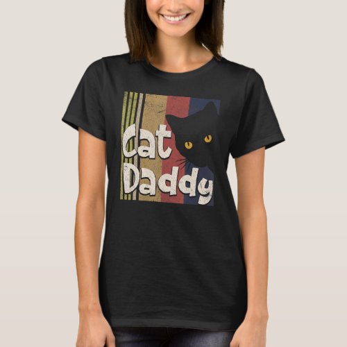 Cat Daddy Vintage Eighties Style Cat Retro Distres T_Shirt