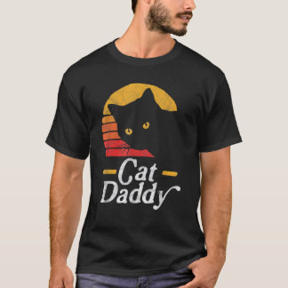 Cat Daddy Vintage Eighties Style Cat Retro Distres T-Shirt