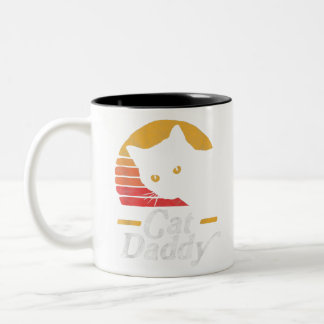 Cat Daddy Vintage Eighties Style Cat Retro Two-Tone Coffee Mug