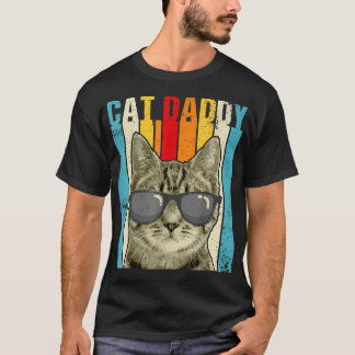 Cat Daddy Vintage Funny Cat Lover Cute Cat With Su T-Shirt