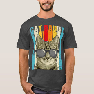 Cat Daddy Vintage Funny Cat Lover Cute Cat With Su T-Shirt