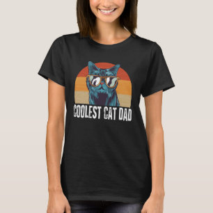 Cat Daddy Vintage Retro The Coolest Cat Dad Ever F T-Shirt