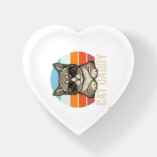 Cat Daddy Vintage Sunset Cool Cat Shirt Design_1 Paperweight