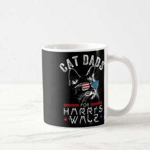 Cat Dads For Harris Waltz 2024 Usa Flag Coffee Mug