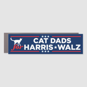 Cat Dads for Harris Walz 2024 Bumper Car Magnet